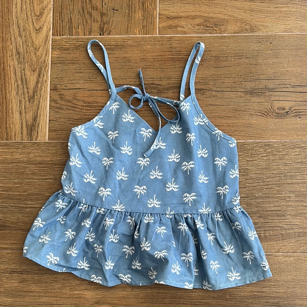 Girls Mini Molly Palm Tree Tank Top, Size 8yo